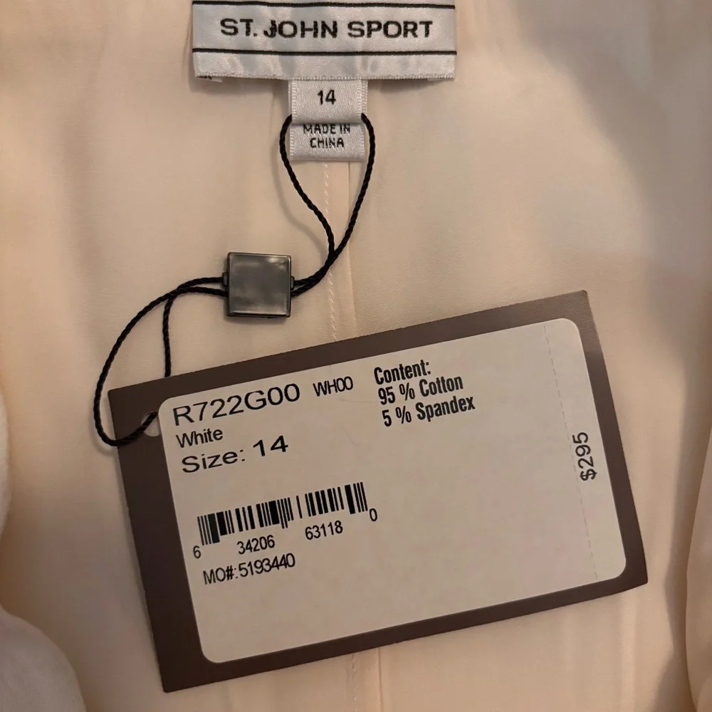 NWT St John Sport White Golf Skort Sz 14 (Fits 12)